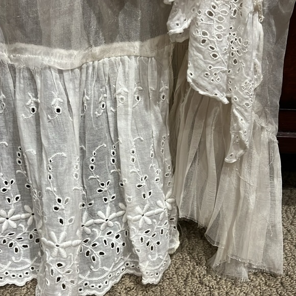 Vintage Magnolia Pearl Love Collection Sheer Silk White Blouse - Picture 6 of 7